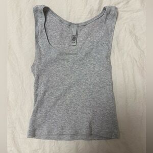 Skims Light Grey Cotton Ribbed Tank